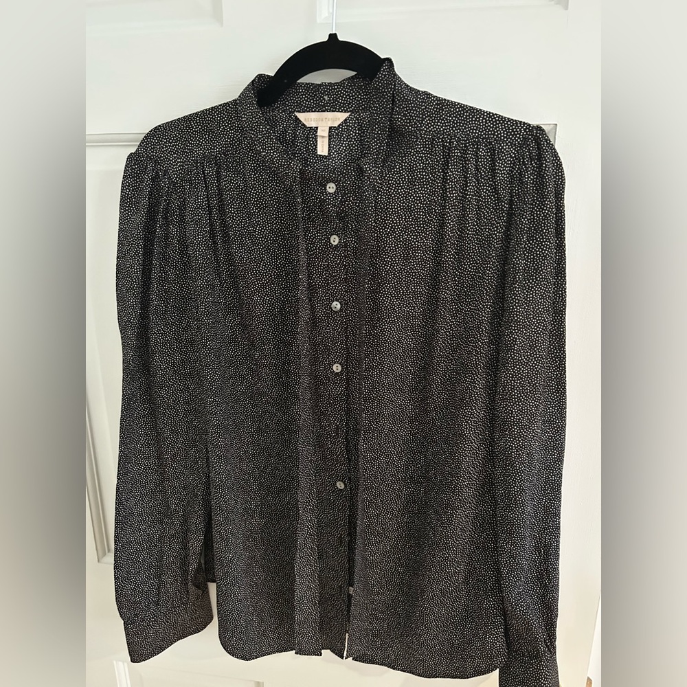 Rebecca Taylor Black and White Dot Blouse